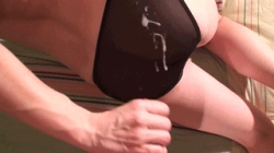 Cumshot on panties gif